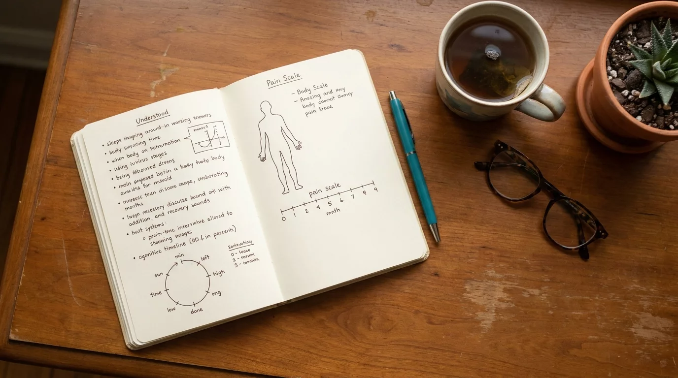 Carnet de notes avec methode OPQRST illustree