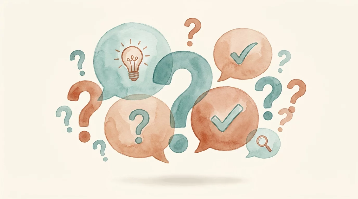 Points d'interrogation et bulles de dialogue