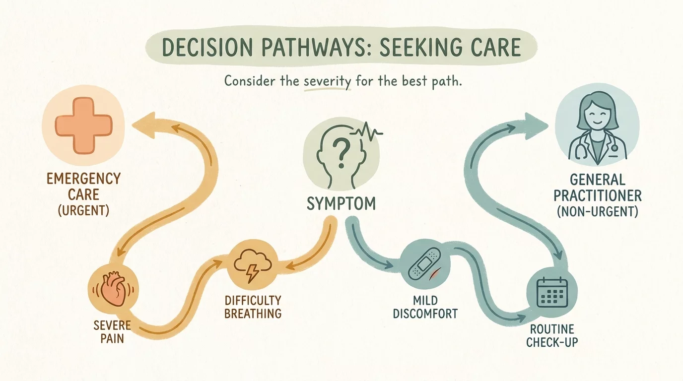 Infographie decision urgences versus medecin traitant
