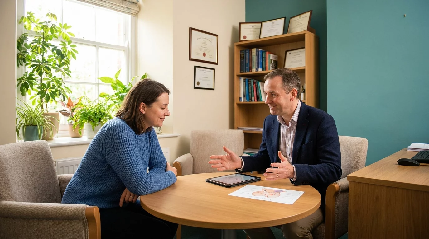 Patient ecoutant attentivement explications du medecin